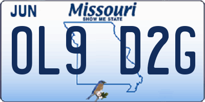 MO license plate OL9D2G