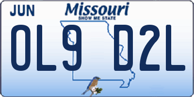 MO license plate OL9D2L