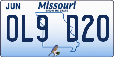 MO license plate OL9D2O