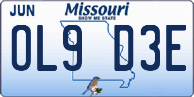 MO license plate OL9D3E
