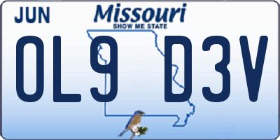 MO license plate OL9D3V