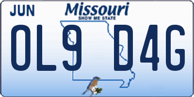 MO license plate OL9D4G