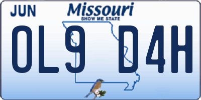 MO license plate OL9D4H
