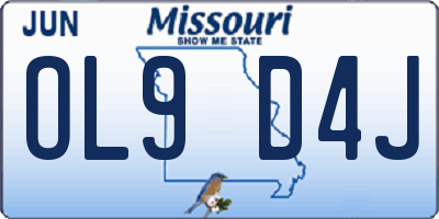 MO license plate OL9D4J