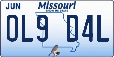 MO license plate OL9D4L