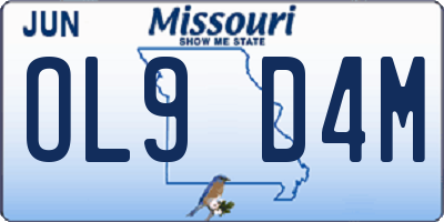 MO license plate OL9D4M