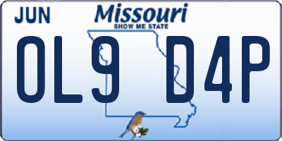 MO license plate OL9D4P