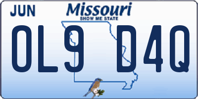 MO license plate OL9D4Q