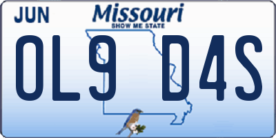MO license plate OL9D4S