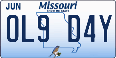 MO license plate OL9D4Y