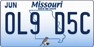 MO license plate OL9D5C