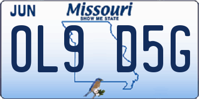 MO license plate OL9D5G