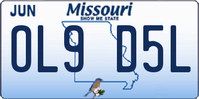 MO license plate OL9D5L