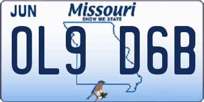 MO license plate OL9D6B