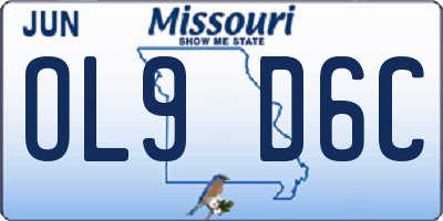 MO license plate OL9D6C