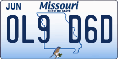 MO license plate OL9D6D