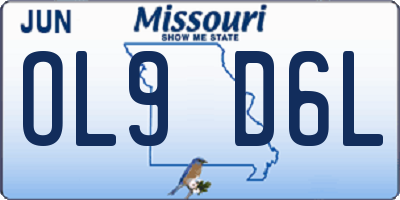 MO license plate OL9D6L