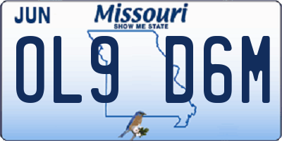 MO license plate OL9D6M