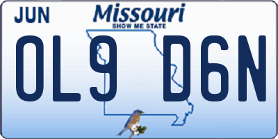 MO license plate OL9D6N