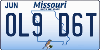 MO license plate OL9D6T
