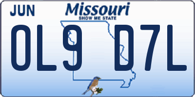 MO license plate OL9D7L
