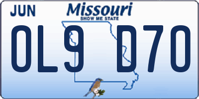 MO license plate OL9D7O