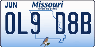 MO license plate OL9D8B