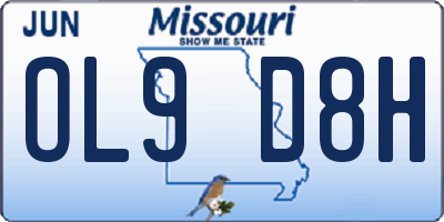 MO license plate OL9D8H