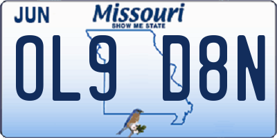 MO license plate OL9D8N