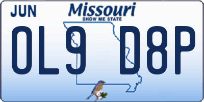 MO license plate OL9D8P