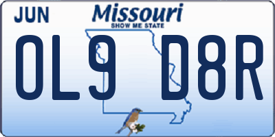 MO license plate OL9D8R
