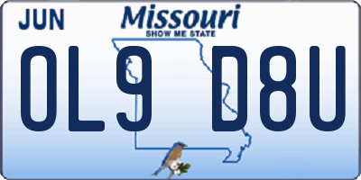 MO license plate OL9D8U