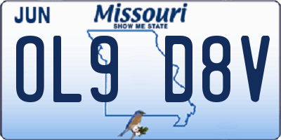 MO license plate OL9D8V