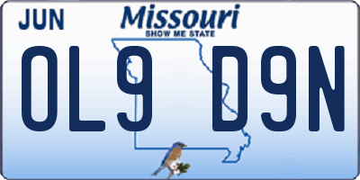 MO license plate OL9D9N
