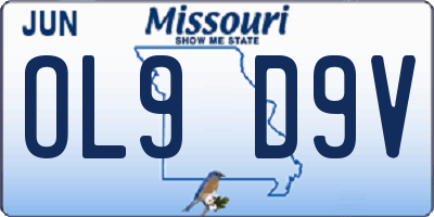 MO license plate OL9D9V
