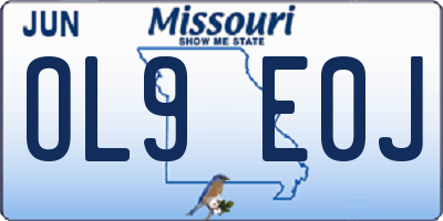 MO license plate OL9E0J