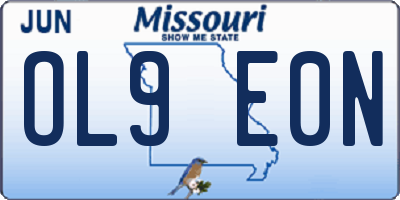 MO license plate OL9E0N