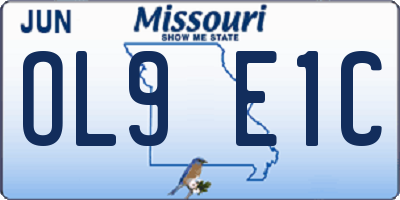 MO license plate OL9E1C