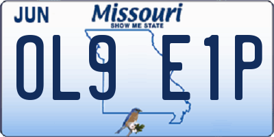MO license plate OL9E1P