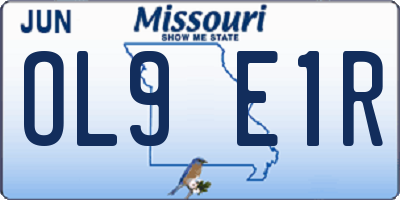 MO license plate OL9E1R