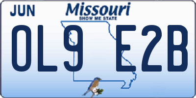 MO license plate OL9E2B