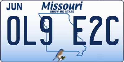MO license plate OL9E2C