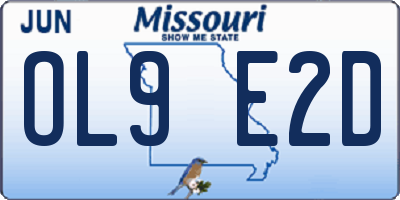 MO license plate OL9E2D