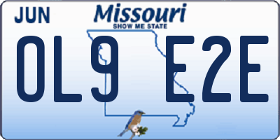 MO license plate OL9E2E