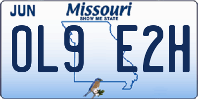 MO license plate OL9E2H