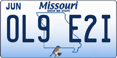 MO license plate OL9E2I