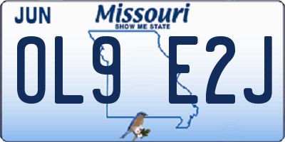 MO license plate OL9E2J
