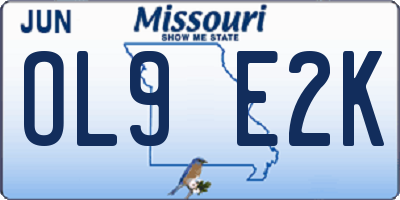 MO license plate OL9E2K