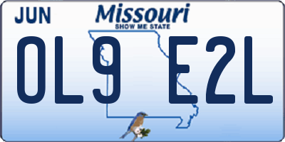 MO license plate OL9E2L