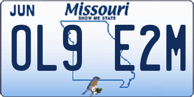MO license plate OL9E2M